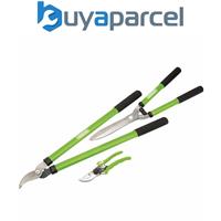 Draper Garden Shears Loppers Secateur Set Soft Grip Handles Bright Green 28210
