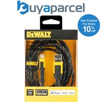Dewalt MFi-Certified Lightening USB iPhone Charging Cable 10ft 3m Reinforced