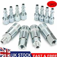 12PCS Air Line Hose Compressor Fitting Coupling Connector Quick Release 1/4BSP
