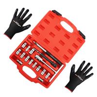 17Pcs Diesel injector Seat Cutter Cleaner Tool Carbon Remover Universal