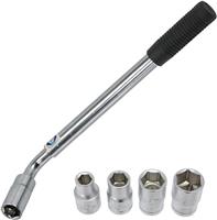 Extendable Wheel Nut Socket Wrench 13mm 17mm 19mm Brace Breaker Power Bar 1/2"