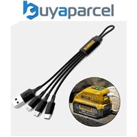 Dewalt 3 in 1 Multi Head USB Charger Charging Cable iPhone Android Micro USB Car