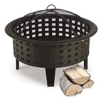 Fire Pit Patio Heater Garden Wood Charcoal Burner Outdoor Grill Cover Steel 70cm
