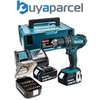 Makita DHP482JX14 18v LXT Cordless Combi Drill Kit 2 x 5ah + 21 Piece Bit Set