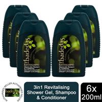 Badedas 3in1 Revitalising Shower Gel, Shampoo & Conditioner 200ml, 6 Pack