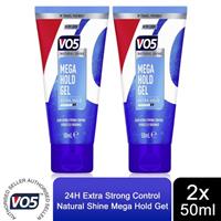 2 Pack VO5 Mega Hold 24hr Extra Control Travel-Friendly Styling Gel, 50ml