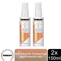 2 Pack Toni & Guy 230 Degree Celsius Heat Protection Mist, 150 ml - 100-200ml Travel Size