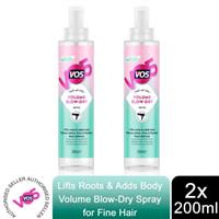 2x of 200ml VO5 Full of Life Volume Blow Dry Spray For Perfect Fine Hair