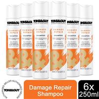 6 Pack of 250ml Toni & Guy Damage Repair Shampoo for Damaged Hair - 250ml Regular Size