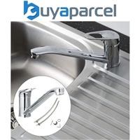 Bristan Monbloc Kitchen Sink Mixer Tap Single Lever Swivel Spout Chrome + Flexi