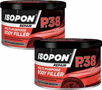 2 x P38 Easy Sand Car Body Filler Repairs Scratches 250ML U-POL Davids ISOPON