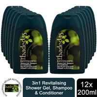 Badedas 3in1 Revitalising Shower Gel, Shampoo & Conditioner 200ml, 12 Pack