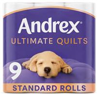 Andrex Ultimate Quilts Toilet Rolls Pack of 9 - 150 Sheets Per Roll - 1350 Total