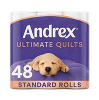 Andrex Ultimate Quilts Toilet Tissue Pack of 48 - 25% Thicker- 7440 Total Sheets