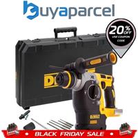 Dewalt Cordless XR 18v SDS Brushless Hammer Drill 3 Mode SDS+ + Case +Chuck Set