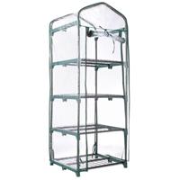 4 Tier Mini Greenhouse, Compact Outdoor Garden Green House with Zip PVC Cover