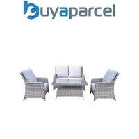 Signature Weave Sarah Wicker 4 Seater Sofa Arm Chair Coffee Table Set Grey