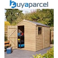 Rowlinson 8x6 Shiplap Apex Garden Shed With Window Storage Single Door Wooden