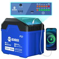12V 100Ah Protable Lifepo4 Lithium Battery with USB-C DC for Vans RV Camp Boat