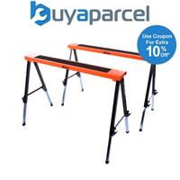 Vaunt Telescopic Saw Horse Twin Pack Adjustable Non Slip Trestle Pair V2003006