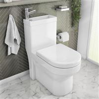 Toilet Basin Combo 2 in 1 Combined Toilet and Sink Space Saving Cloakroom Unit