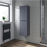 Artis Centro Grey Wood Wall Hung Tall Bathroom Storage Cabinet - 1200 x 350mm