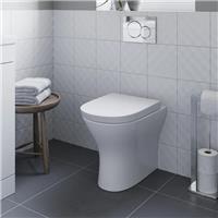 Rimless Back To Wall Toilet White Soft Close Seat Contemporary Contemporary