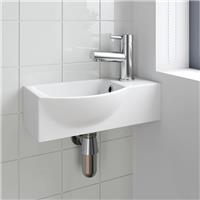 Wall Hung Basin White - 410 x 225mm Bathroom Contemporary Ceramic