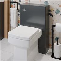 Anthracite Grey Back to Wall Toilet Unit Only - 500mm Modern Bathroom Storage