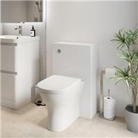 White Gloss Back To Wall Toilet Unit with Arles Toilet 500mm Single Flush Modern