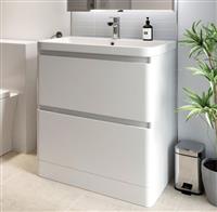Regis Forma White Gloss Freestanding Vanity Unit with Basin - 800mm