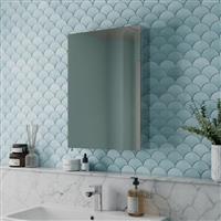 Bathroom Single Door Mirror Stainless Steel Sleek Modern Cabinet  500 x 700mm