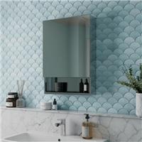Single Door Stainless Steel Mirror Cabinet & Shelf 500x700mm Modern Bathroom