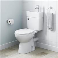 2-in-1 Close Coupled Toilet With Sink On Top Cloakroom Combo Space Saving Unit
