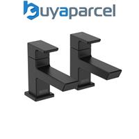 Bristan Cobalt 1/2 BLK Basin Pillar Taps Pair 1/2 Black Tap