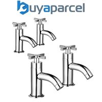 Mira Shower Revive Basin Pillar Taps Pair Chrome Bath Pillar Tap Cross Head Taps