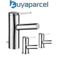 Mira Shower Evolve Bath Pillar Taps Minimalist Lever + Monobloc Basin Mixer Tap