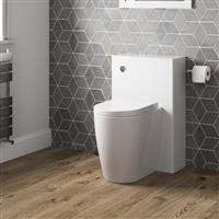 White Gloss Concealed Cistern Unit With Bordeaux Toilet 500mm Width Single Flush