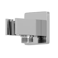 Square Water Outlet & Handset Holder Chrome Square Bathroom Contemporary