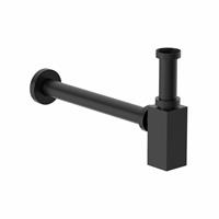 Square Bottle Trap Waste for Wash Basin Sink Bathroom Black 1 1/4" Modern
