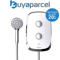 Aqualisa 9.5kw eMotion Arctic White Electric Shower Digital Display + Riser