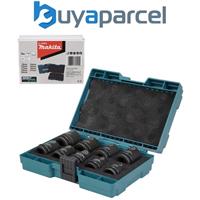 Makita E-16564 9 Piece Impact Black Socket Set 1/2" Sq Drive Metric + Pin + Case