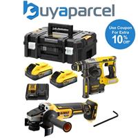 Dewalt DCH273H2T 18v XR SDS Brushless Rotary Hammer Drill 5AH x2 + Grinder