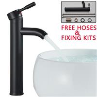 Cloakroom Basin Mixer Tap Basin Sink Mono Bathroom Single Lever Black + Fixings