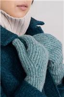 Seasalt Women's Mittens - green Driftmaker Wool Blend Knitted Mittens - Lichen