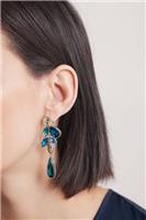 Seasalt Women's Earrings - blue Brilliance Silver Cluster Drop Earrings - Night