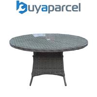 Signature Weave Victoria Wicker 6 Seater Round Dining Table Grey 135cm TableOnly
