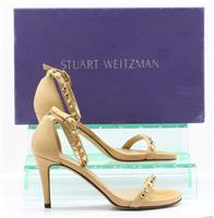 STUART WEITZMAN WOMENS STUDDED SANDALS UK 2 EU 35 BROWN RRP £440 AD