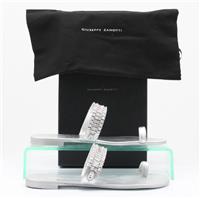 GIUSEPPE ZANOTTI CRYSTAL WOMENS FLATS SANDALS UK 4 EU 37 SILVER RRP £585 AD