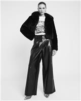 River Island Womens Black Polyurethane Wide Trousers Size 14